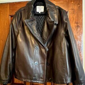 Cockpit USA Naval Short Leather Peacoat